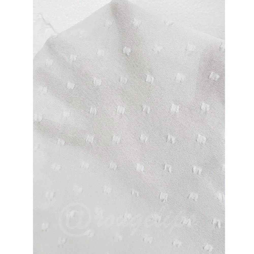 White Swiss Dot Babydoll V-Neck Short Puff Sleeve Top Shirt Frill Ruffle Trim - Picture 7 of 9